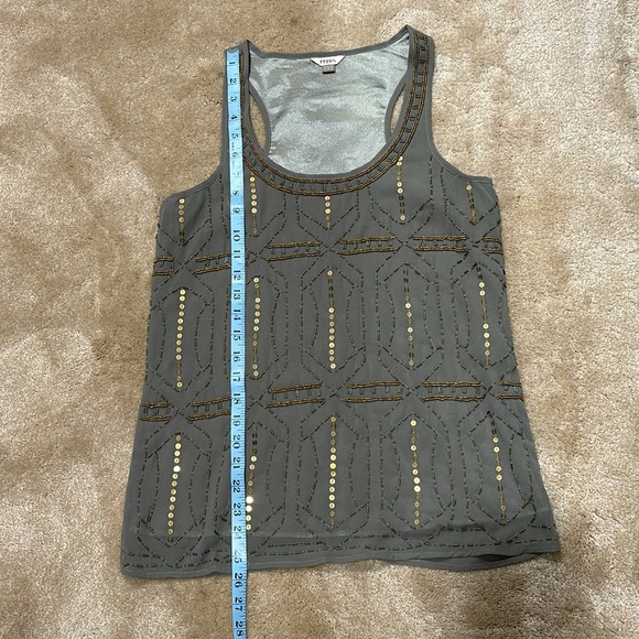 Fossil olive green and gold beaded and sequin top - Picture 15 of 16